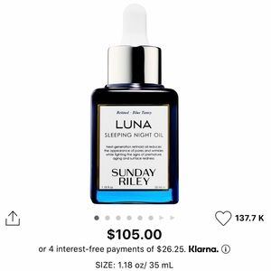 Sunday Riley Luna night oil 1.18OZ